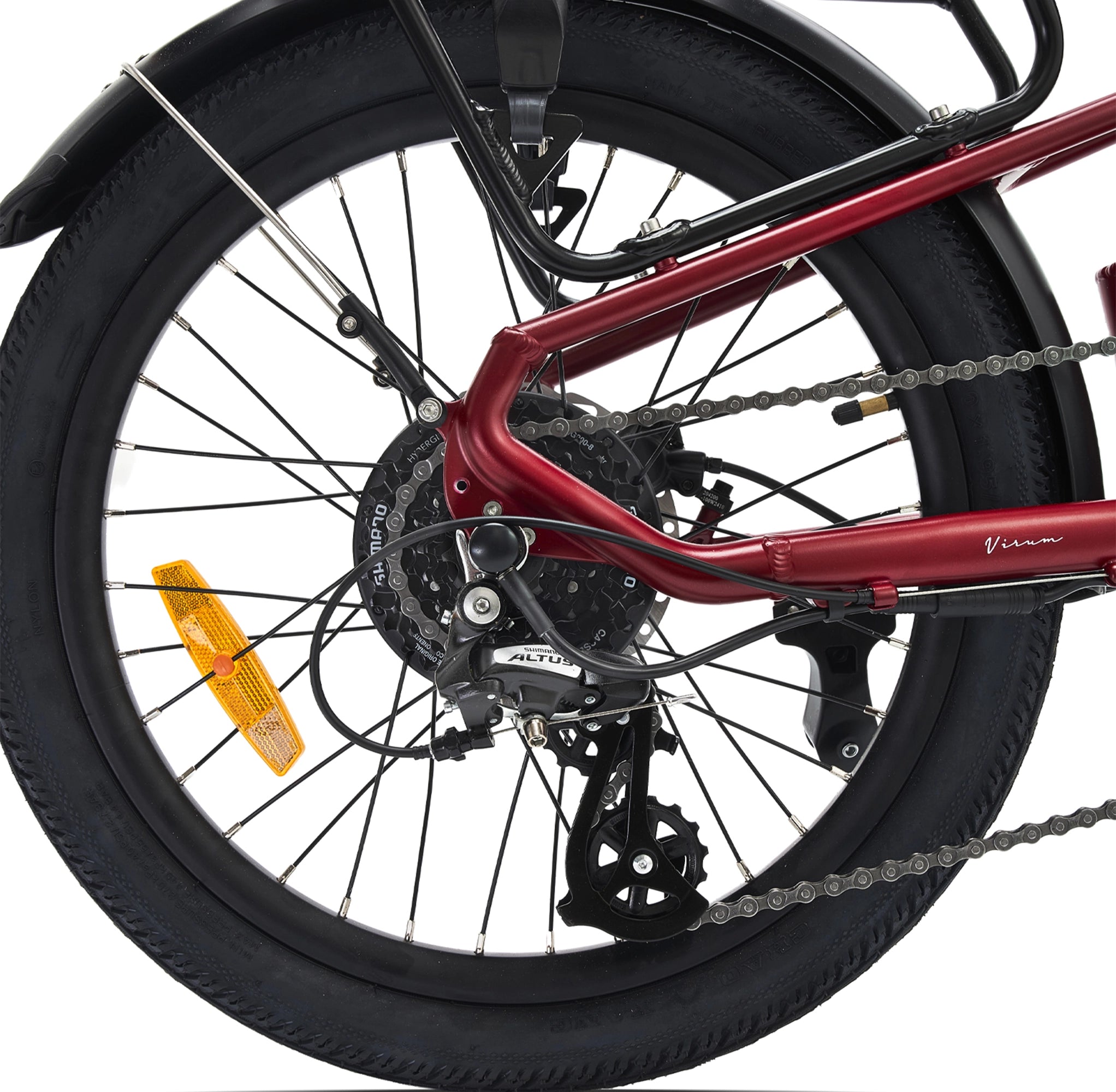 Hygge Virum Folding E-Bike with Shimano Altus gears and rear wheel system for smooth and efficient city commuting