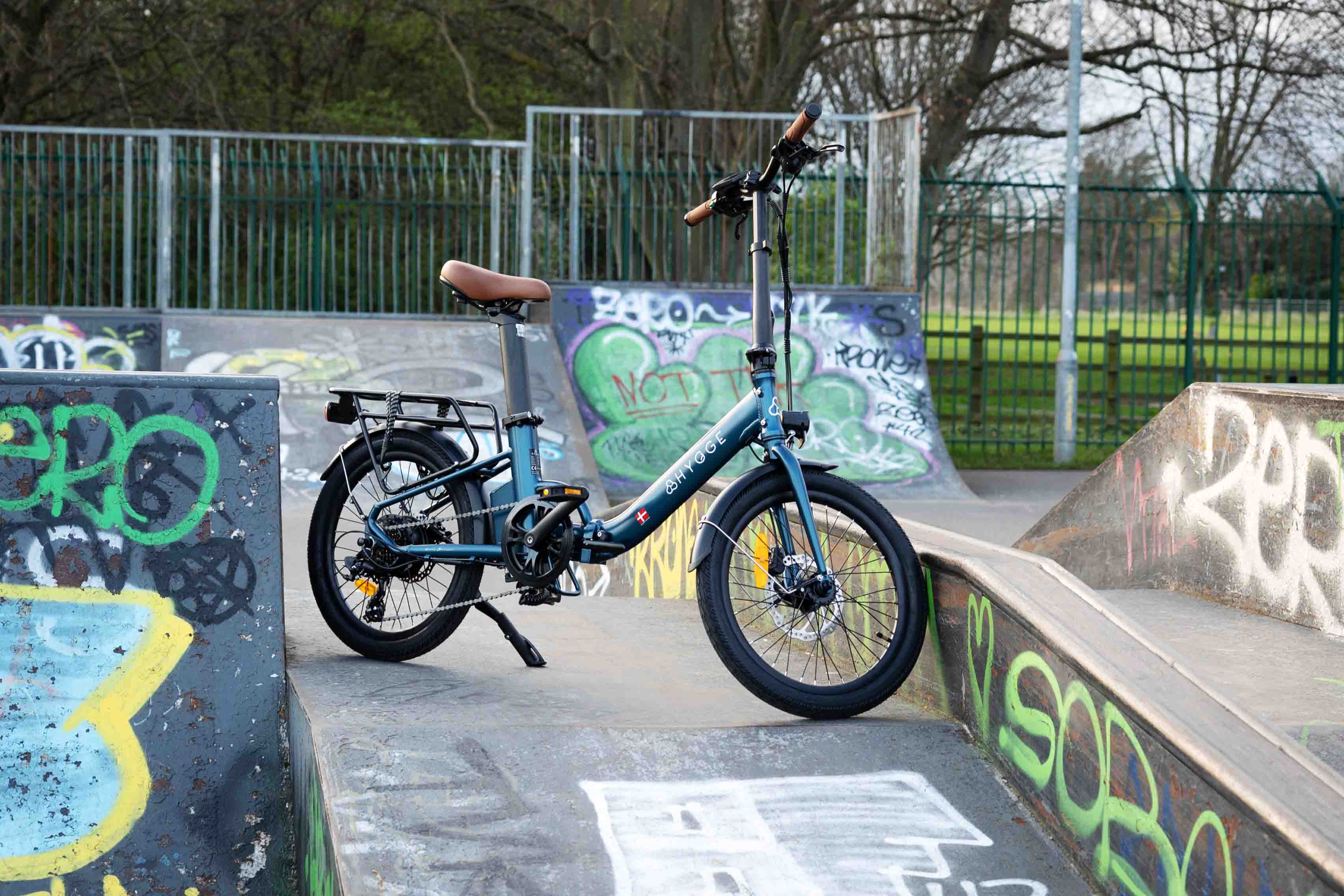 The lightweight Hygge Virum Step folding e-bike designed for easy handling and everyday commuting