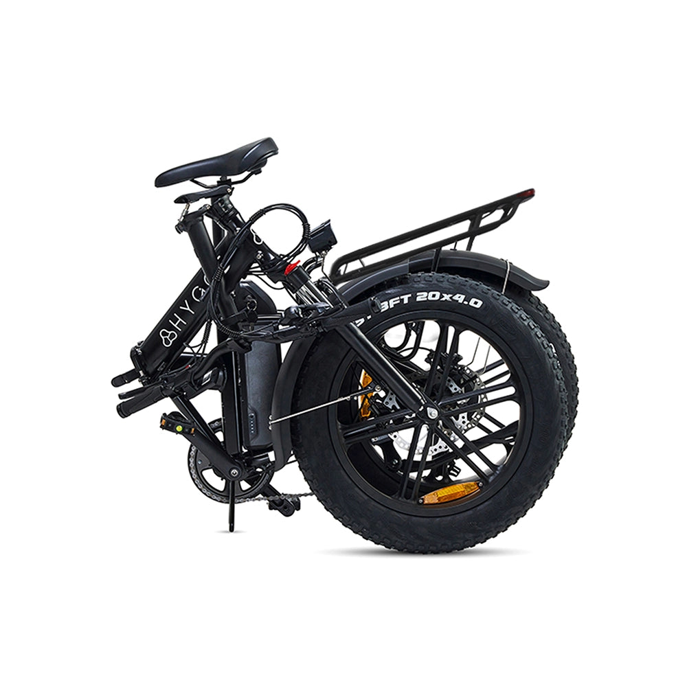 Hygge Vester Fat Tyre E-Bike folded into a compact design for easy storage and transport
