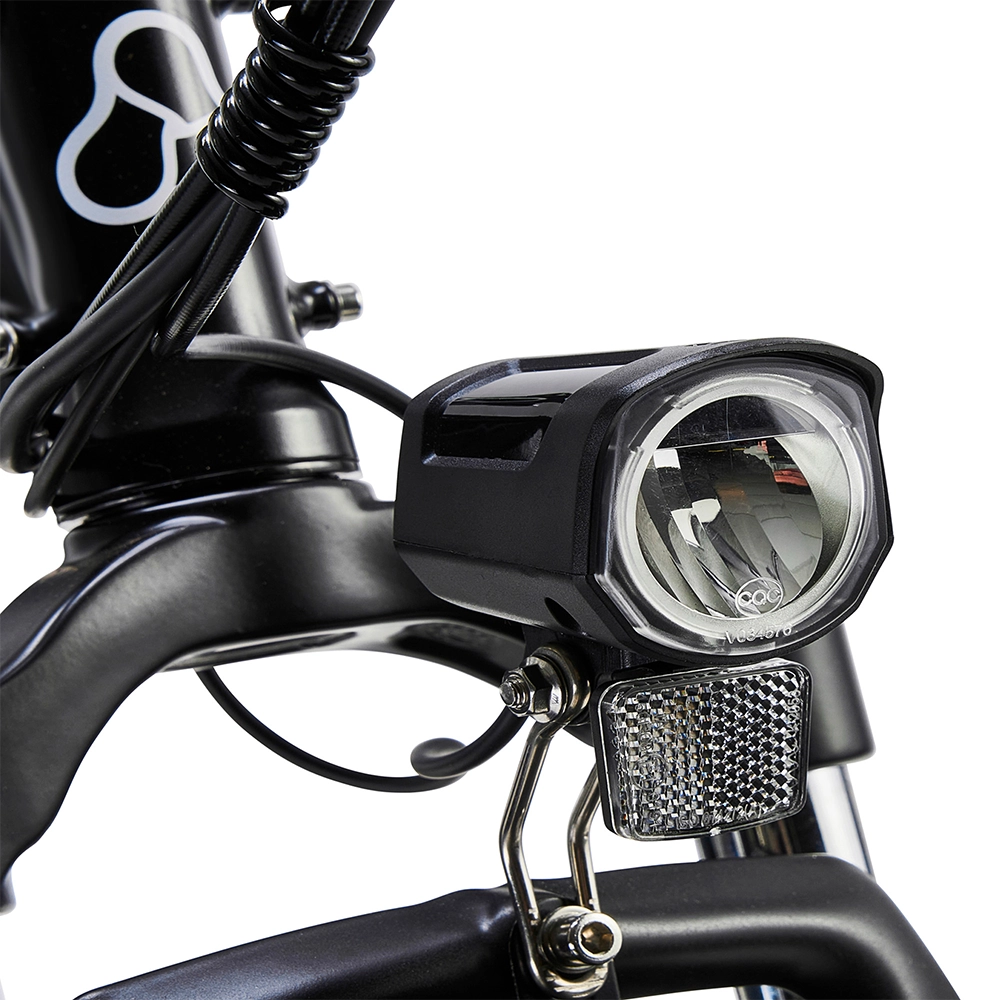 Hygge Vester Fat Tyre E-Bike integrated front LED light for enhanced visibility and urban riding safety