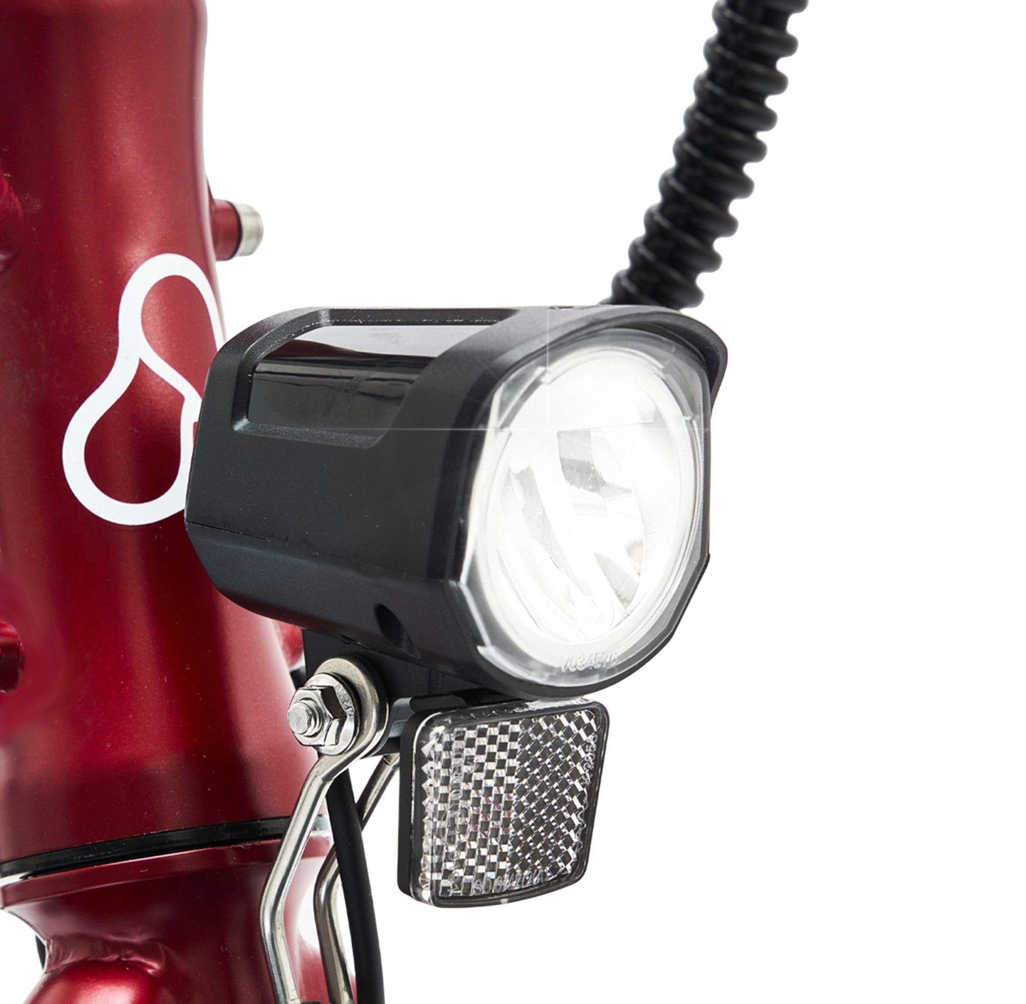 Hygge Virum Folding E-Bike integrated LED front light for enhanced visibility and urban commuting safety