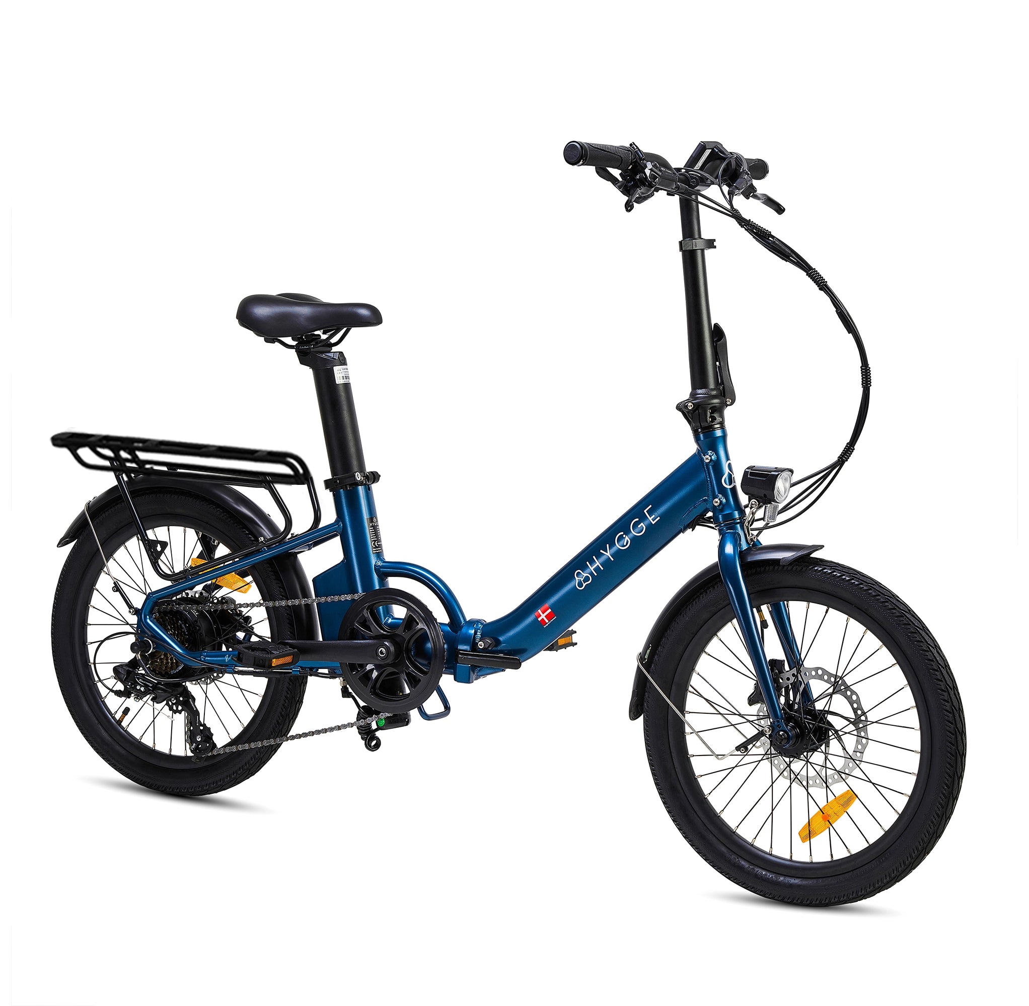 Hygge Virum Step Folding E-Bike with lightweight compact frame, Shimano gears and step-through design