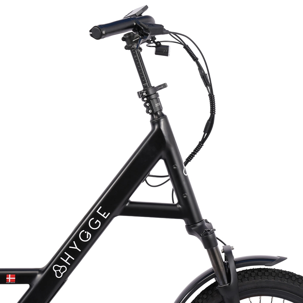Hygge Herlev Auto E-Bike with front suspension, automatic shifting and premium step-through frame design