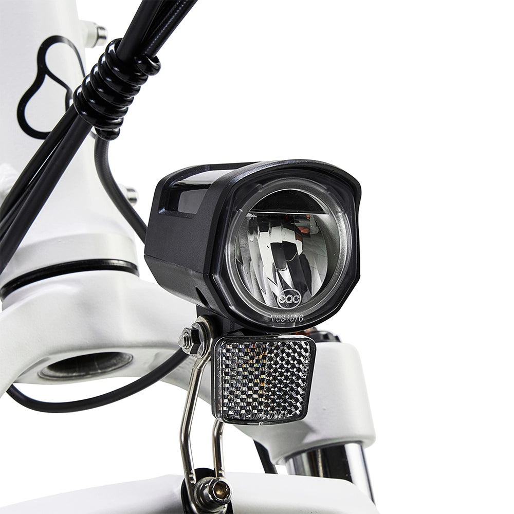 Hygge Vester Fat Tyre E-Bike integrated front LED light for enhanced visibility and urban riding safety