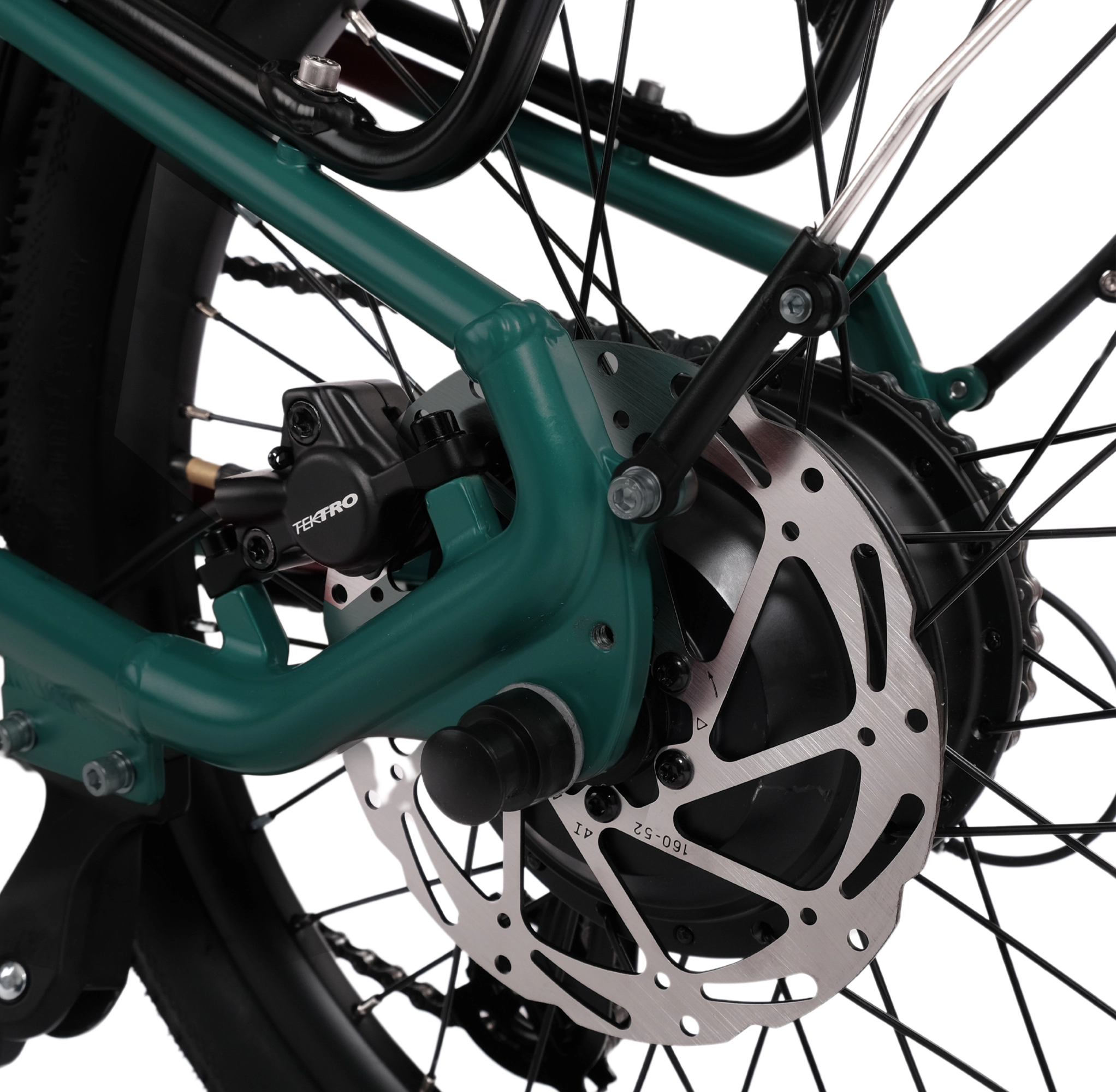 Hygge Virum Folding E-Bike featuring Tektro hydraulic disc brakes for smooth control and reliable urban performance